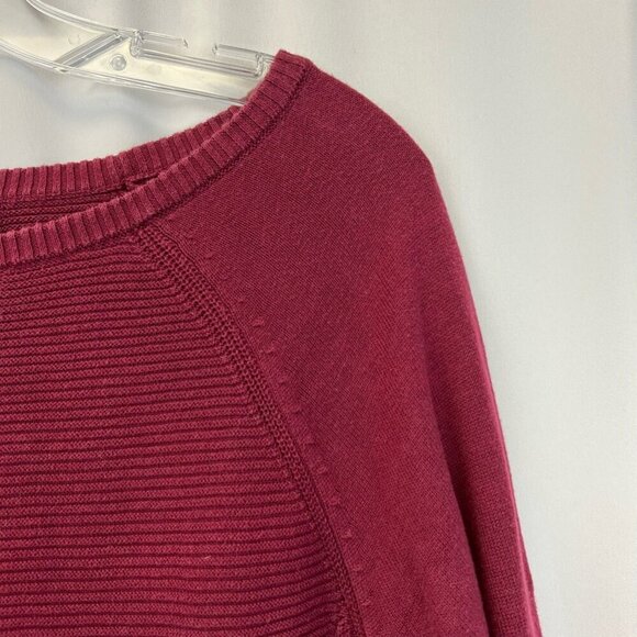Style & Co Womens Pullover Sweater Plum Long Sleeve Jewel Neck Cable Knit M - Picture 5 of 9
